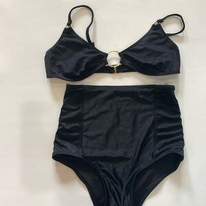 Black two piece bathing suit